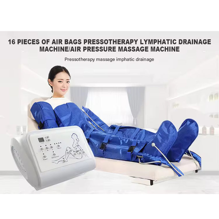 16 Pieces Air Bag Pressotherapy Lymphatic Drainage Machine Air Pressure Body Massage Machine