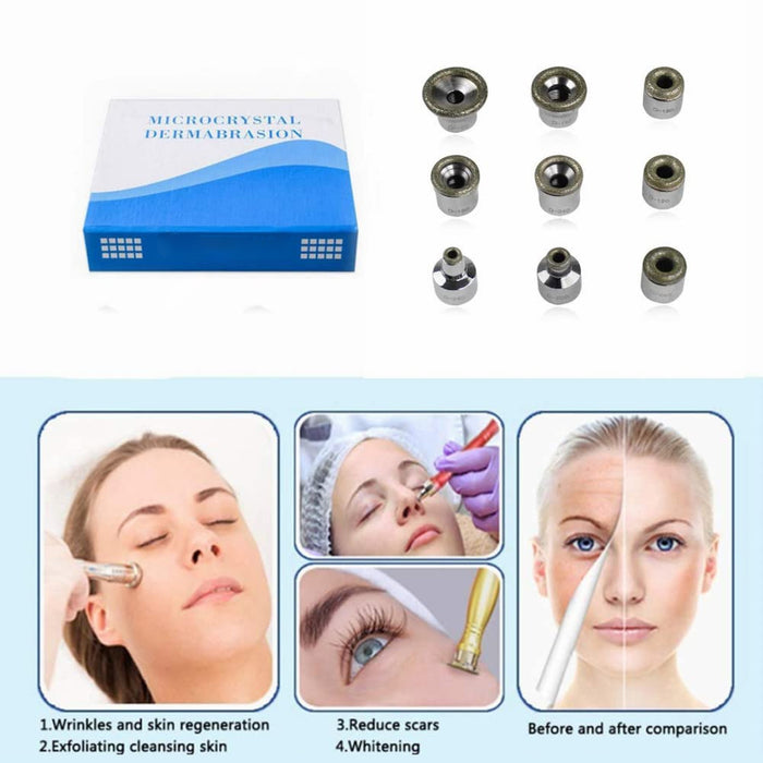 Diamond Dermabrasion Head Microdermabrasion Exfoliator Home Facial Dermabrasion Tool Dermabrasion Replacements 9Tips