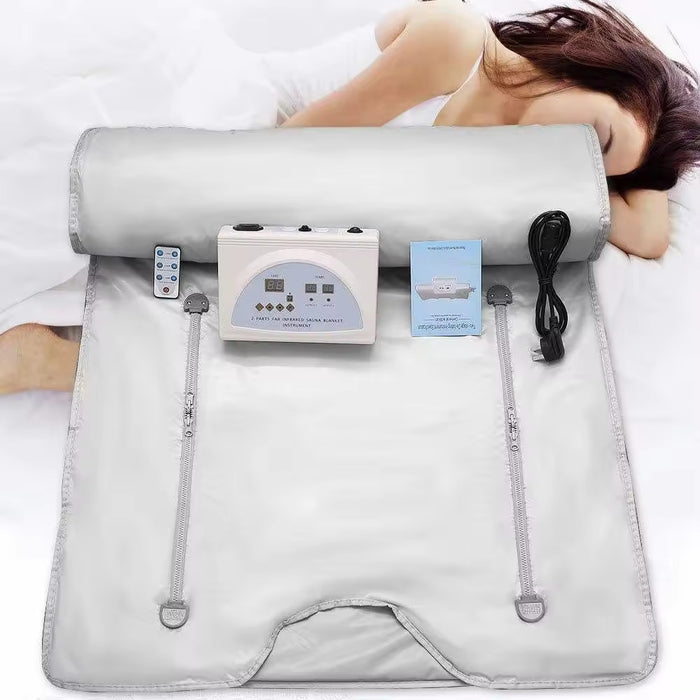 Far Infrared Silver Sauna Blanket for Weight Loss and Detox Dehumidification Sweat Steaming Thermal Steam Weight Loss Body Healthy Care Device