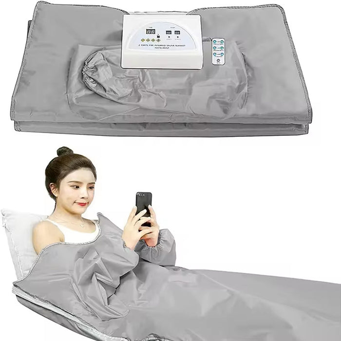 Far Infrared Silver Sauna Blanket for Weight Loss and Detox Dehumidification Sweat Steaming Thermal Steam Weight Loss Body Healthy Care Device